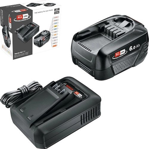 Starter set verde Bosch 18v 1x 18v 6.0ah + al18-44 | 18v (1x batteria 6.0ah + caricabatteria) - 1600a032a8