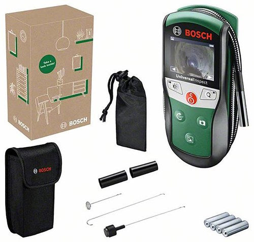 Bosch groen bosch universalinspect - inspectiecamera - inclusief haak, spiegel, magneet, 2 beugels en opbergetui
