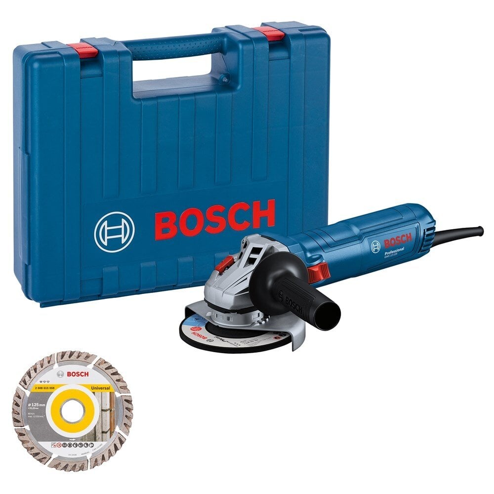Smerigliatrice angolare Bosch Blue GWS 12-125 | incl. cassa e disco diamantato - 06013a6102
