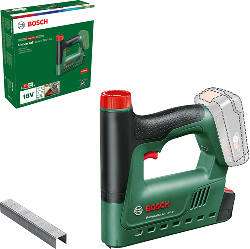 Chiodatrice a batteria Bosch universaltacker 18v-14 - senza batteria da 18 V e caricabatterie - incl. 1000 graffette