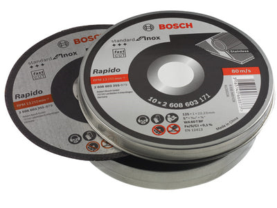 Accesorios bosch discos de corte bosch metal acero inoxidable 125mm x 1mm | por 10 - 2608603255