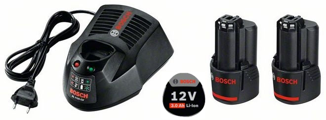 Starter set Bosch 12v blu con 2 batterie da 3,0ah + caricabatteria al1230cv - 1600a00x7e