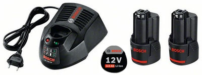 Bosch blauw 12v starterset met 2 accu's van 3.0ah + lader al1230cv - 1600a00x7e