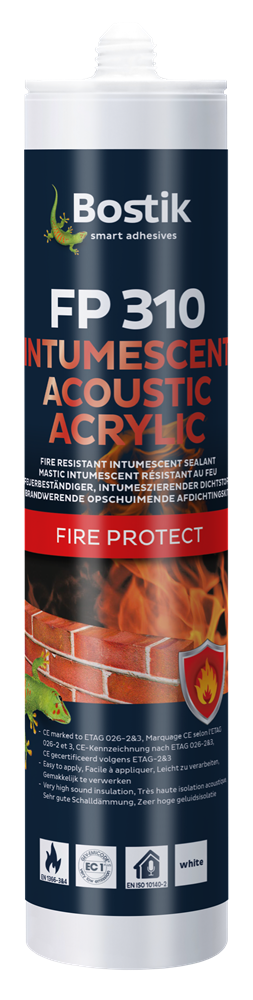 Bostik fp 310 acrílico acústico intumescente | blanco | cartucho 310 ml - 30614486