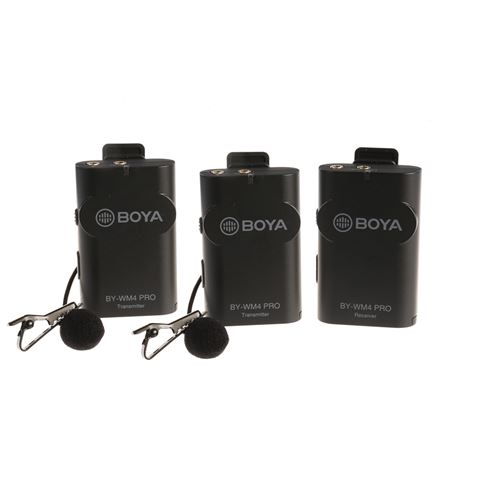 Boya 2.4 GHz Duo Lavalier Micrófono inalámbrico By-Wm4 Pro-K2