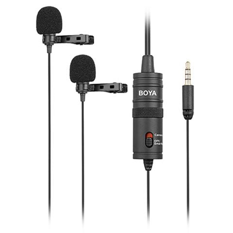 Duo Boya Lavalier Microfono BY-M1DM per smartphone, DSLR, videocamere e PC
