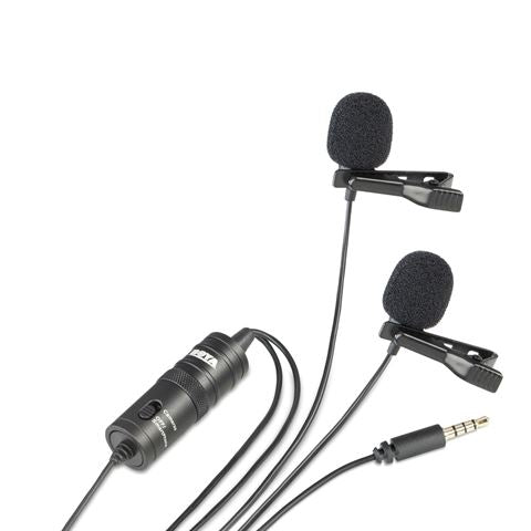 Duo Boya Lavalier Microfono BY-M1DM per smartphone, DSLR, videocamere e PC