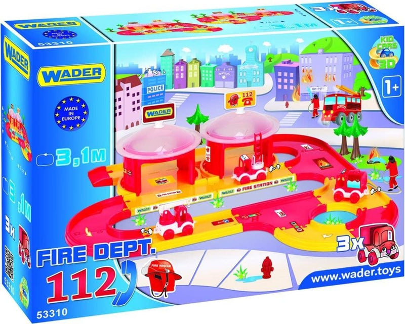 Wader Fire Brigade Play set con una pista di 3 metri e Apos;