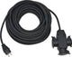 Cable de extensión Brennerstuhl con enchufe de 3 vías IP44 (25 m, con dispositivo de montaje integrado, para interior y exterior) negro