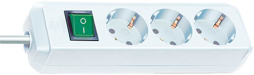 Brennerstuhl eco-line enchufe con interruptor 3 vías blanco 1,5m h05vv-f 3g1.5 - 1152320015