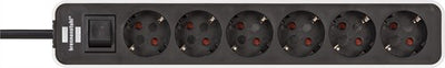Brennenstuhl ecolor stekkerdoos 6-voudig wit zwart 1,5m h05vv-f 3g1,5 - 1153260020