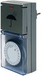 Brennenstuhl tijdschakelklok mz 44, mechanisch stopcontact (dag-timer, ip44 beschermd, hogere contactbescharming afdekking) zwart