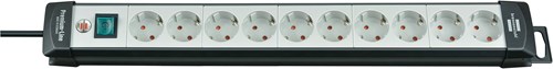 Presa multipla Brennerstuhl premium-line 10 vie nero grigio chiaro 3m h05vv-f 3g1,5