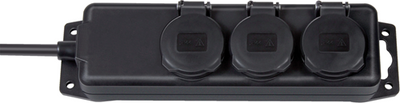 Distribuidor de enchufes Brennerstuhl | ip44 | 3 veces | negro | 2m | h07rn-f 3g1.5 fr - 1159934