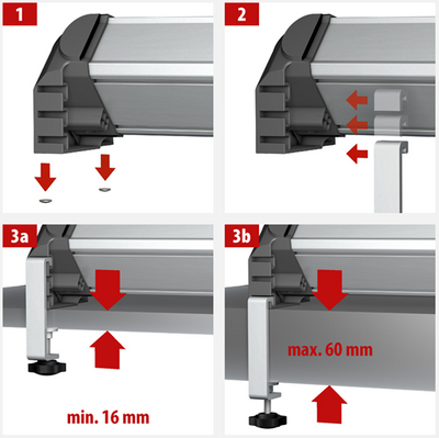 Brennenstuhl tafelklemmen met vergrendelingsschroeven voor alu-office-line stekkerdozen - 1990500010