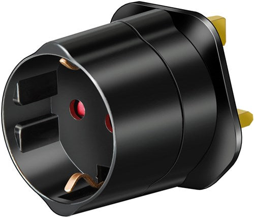 Brennenstuhl reisstekker reisadapter (reisstekkeradapter voor: engeland stopcontact en eurostekker) kleur: zwart