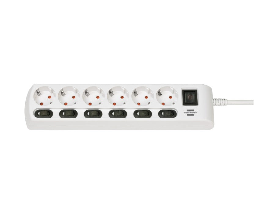 Brennenstuhl individualmente conmutable Strock Strock 6 veces blanca