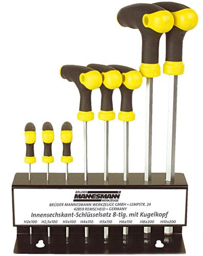 Brüder mannesmann set di maniglie a T esagonali 8 pezzi (hobby) - 18165