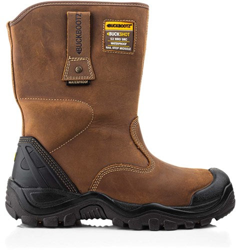 Buckbootz scarpa da lavoro buckshot stivale da lavoro bsh010 s3 | marrone scuro | misura 43 - 00.176.070.43
