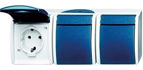Presa da parete Busch Jaeger SWD RA a 3 vie orizzontale blu - 4696060