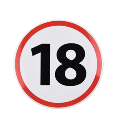 Botón señal de tráfico 18 años ø15cm