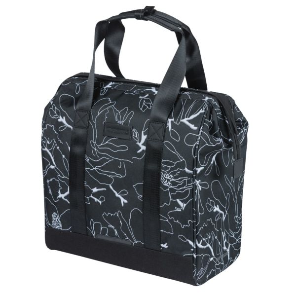 Basil borsa portabiciclette grand flower mik 23l 12 x 35 x 35 cm - nera