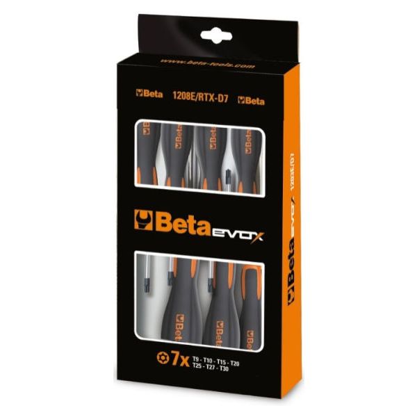 Set beta a 7 pezzi di strumenti di cacciaviti per viti con profilo Torx® resistente alla manomissione<br>