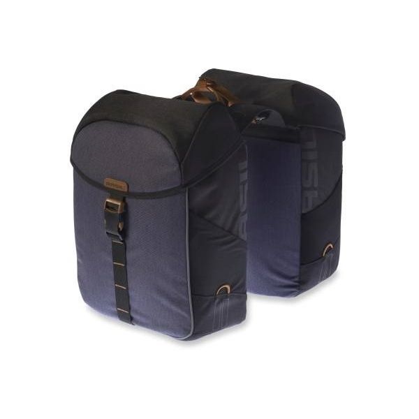 Basil Miles Double Bicycle Borse, Waterproof, Universal Bridge System, 34L, antracite nero
