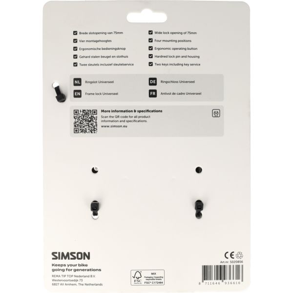 Cerradura de marco universal Simson