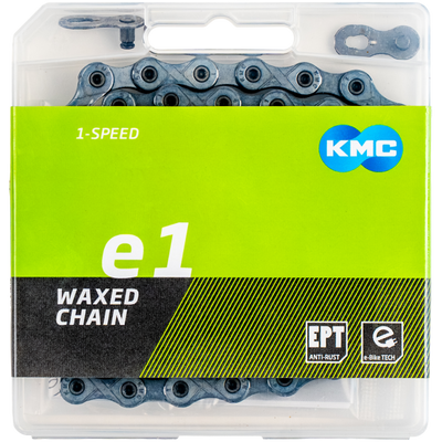 Kmc chain e1 ept 110l single speed waxed silver