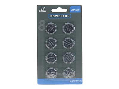 Powerful knoopcel batterij lithium cr2032 pak 8st