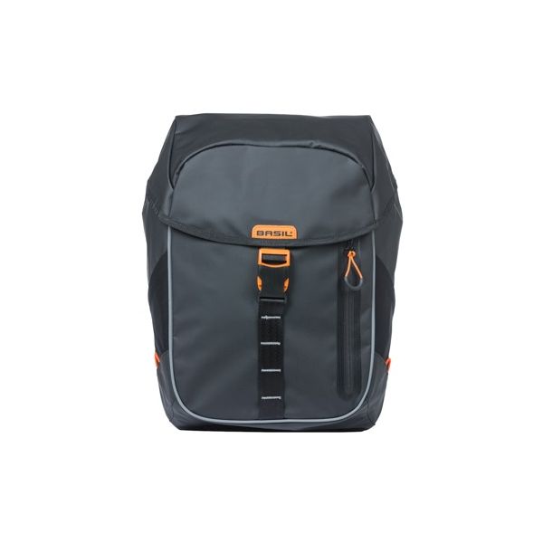 Basil Miles de láminas mochila para bicicletas - mochila negra impermeable para hombres y mujeres, 17 litros de contenido
