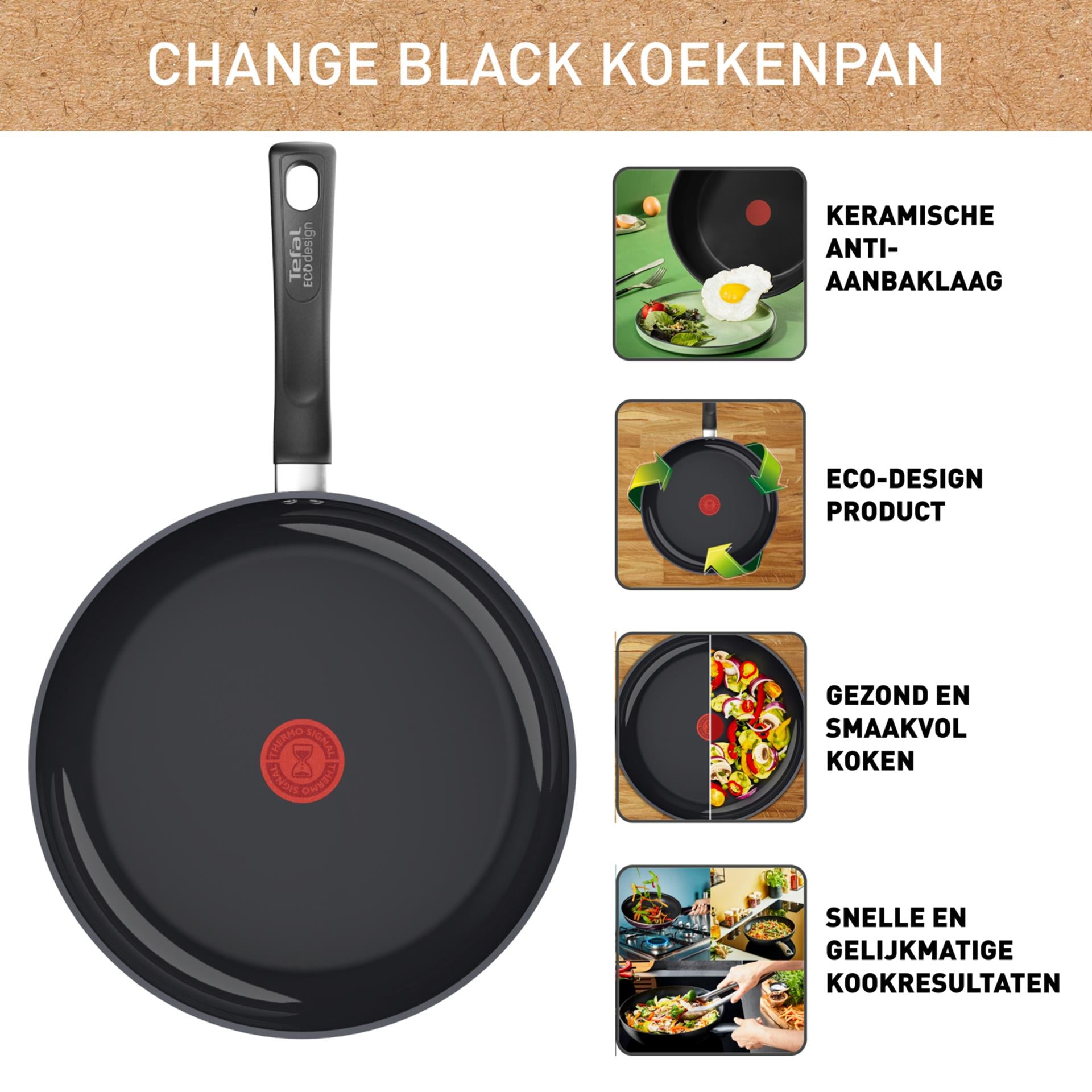 Tefal change black keramische koekenpan ã˜28cm inductie