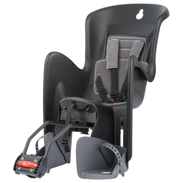 Asiento infantil de PoliSport detrás de Bilby Maxi RS Confirmación de marco Negro