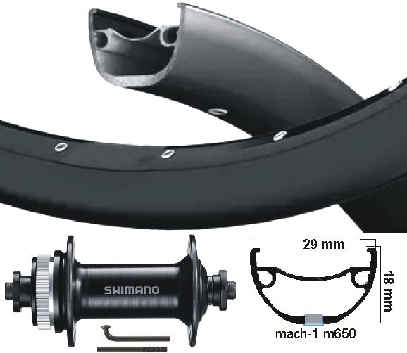 Ruota anteriore kgs 27,5 pollici (584) Rival21+Spaak Black Disc Centerlock interruzioni