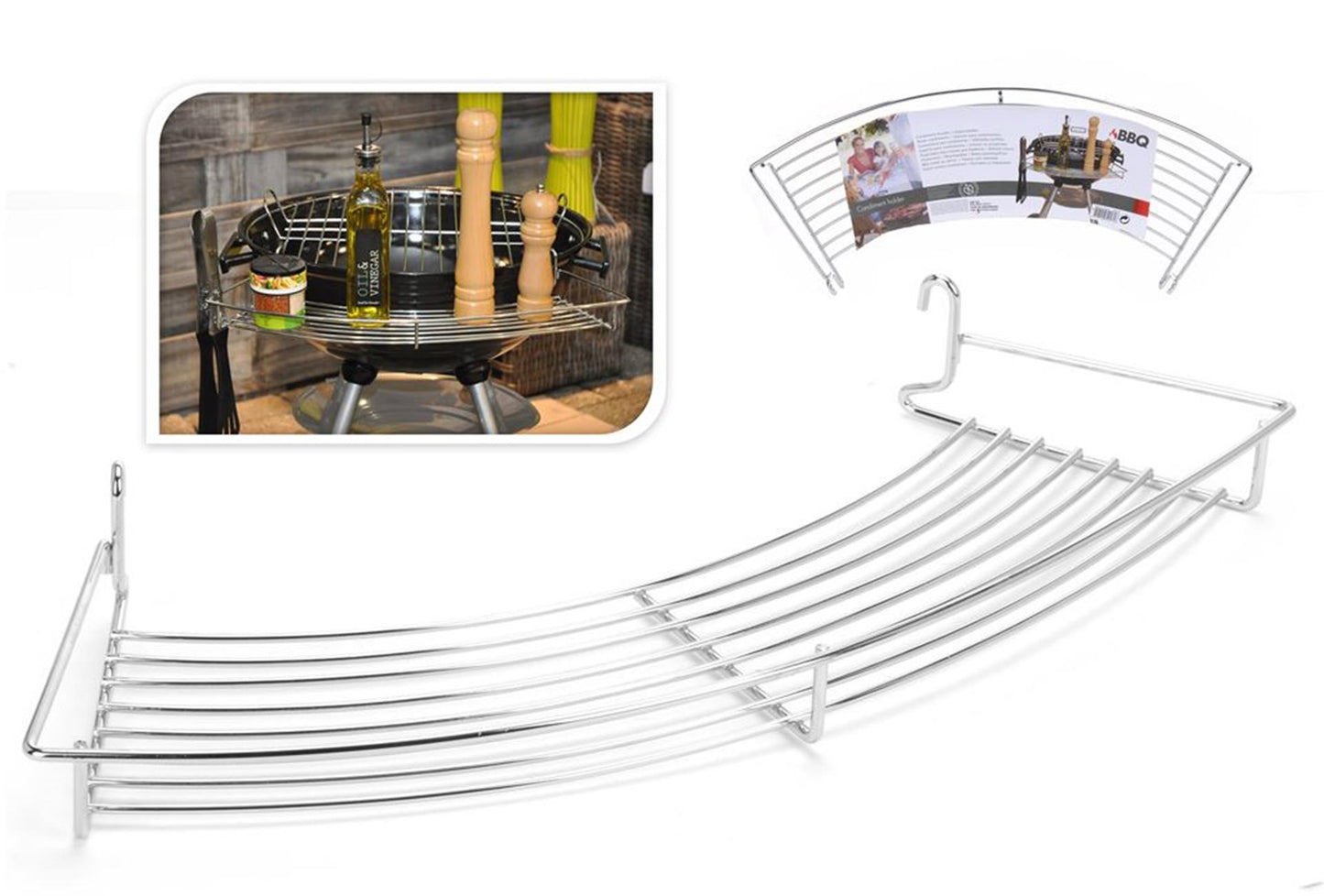 Portaspezie per barbecue, cromato