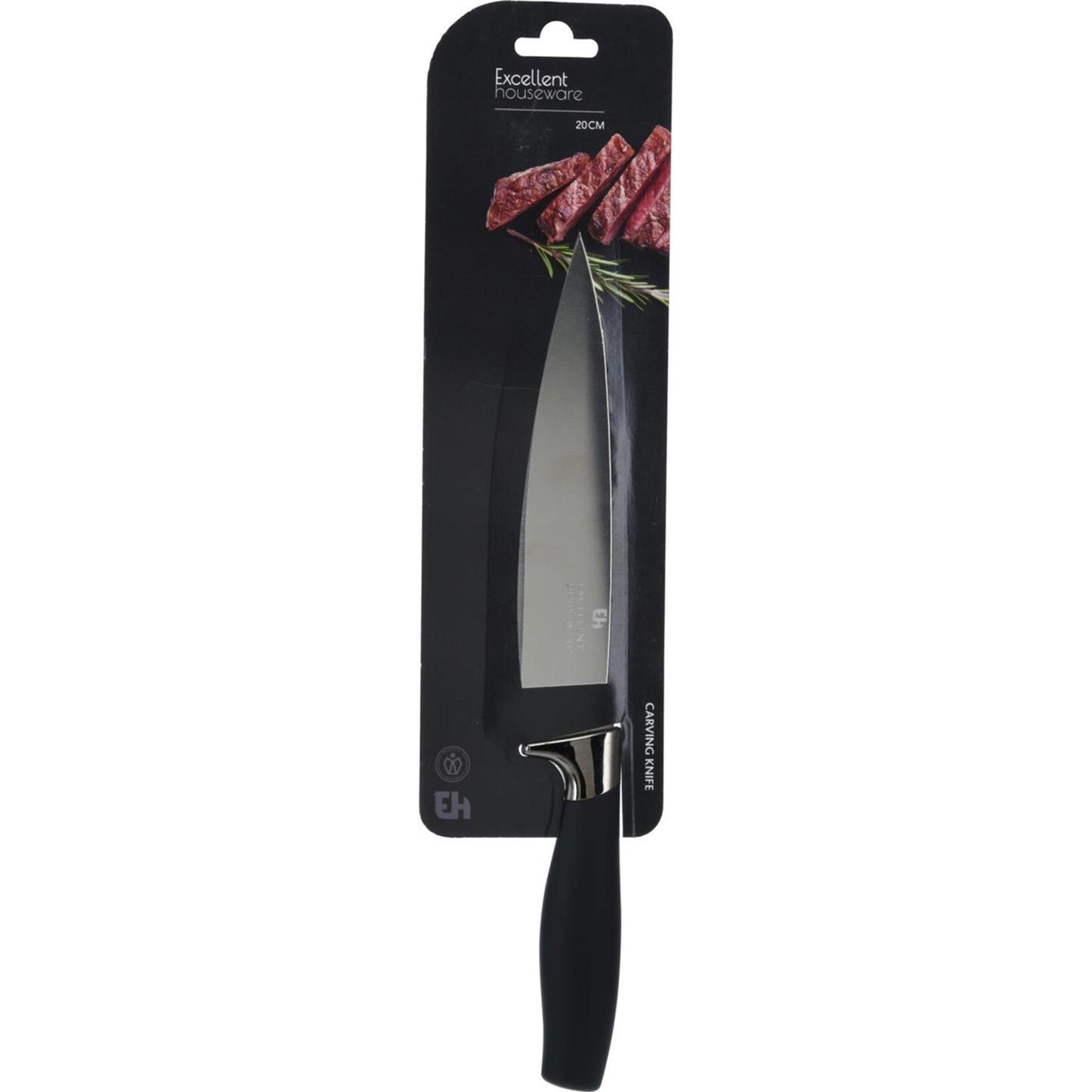 Eccellente coltello da intaglio per casalinghi manico nero 33 cm