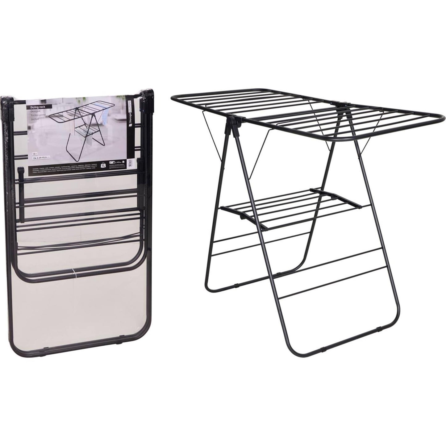 Soluciones de almacenamiento tendedero modelo T metal negro