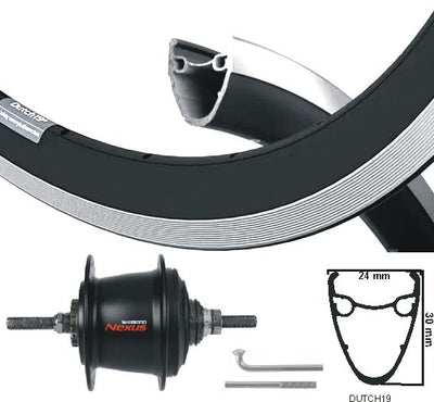 Rueda trasera Kgs 28 pulgadas (622) Ryde Rim Black Nexus 8 RB y Velgrem Black