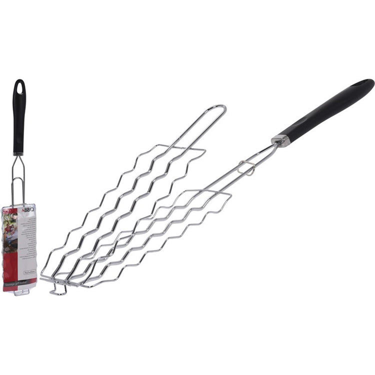 Griglia per salsicce BBQ cromata nera babecue