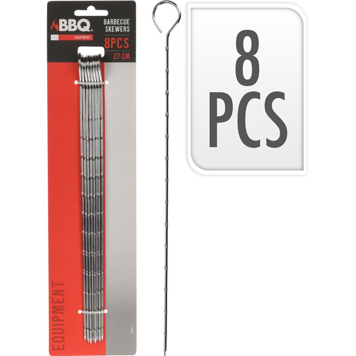 Penne per barbecue 27 cm set da 8 pezzi su cartoncino
