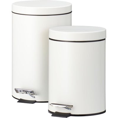 Set pattumiera a pedale da 2 pezzi 3l-12l panna