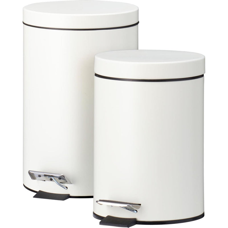 Pedaalemmer set van 2 stuks 3l-12l crème