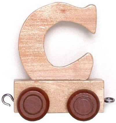 Carta de madera C con ruedas de 6 cm de altura