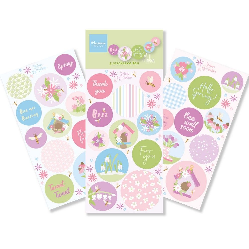 Diseño de Marianne • pegatinas hola primavera de marleen