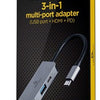 Cableexpert USB-C Adaptador múltiple 3 en 1 Base USB-C de 3 vías - 9530503