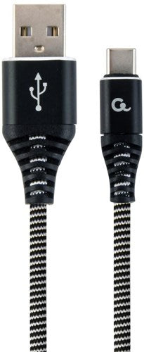 Cavo di ricarica USB-C Cableexpert | 1m | intrecciato | bianco e nero - 9530140