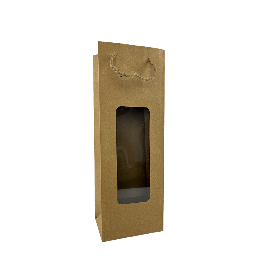 Bolsa de regalo con ventana en botella