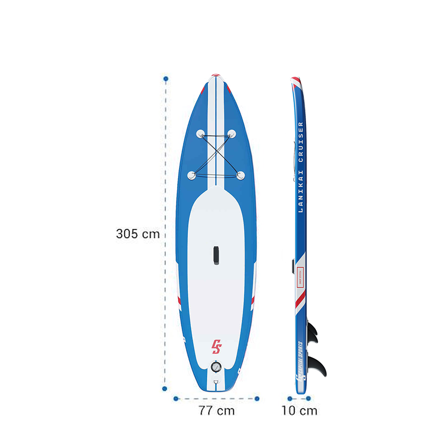 Abi capital sports sup board lanikai cruiser 9'8 blue stripes