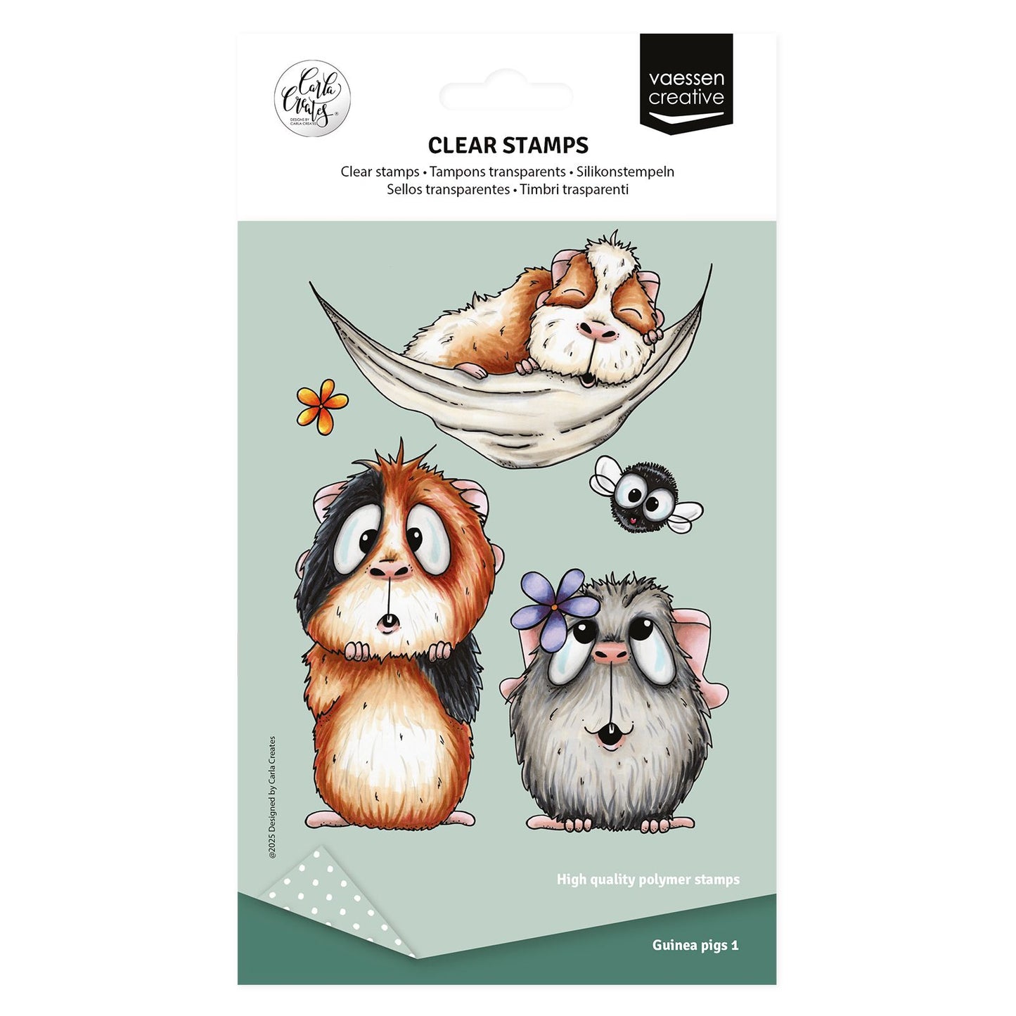 Vaessen creative • timbri trasparenti porcellini d'India 1 7pz.
